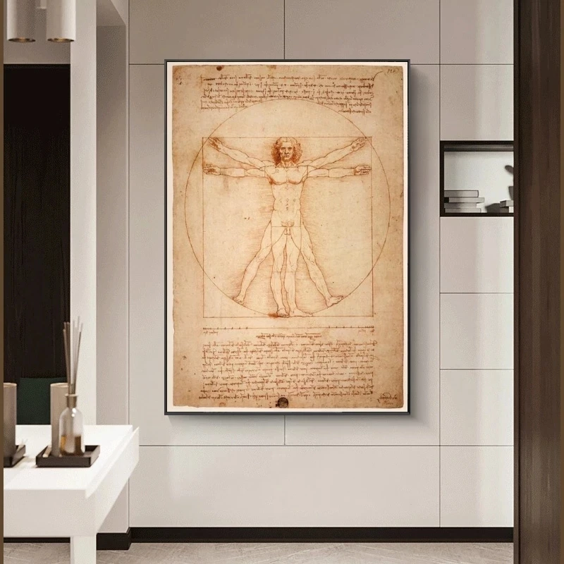 

Posters and Prints Vitruvian Man Famous Art Canvas Paintings By Leonardo Da Vinci Classical Wall Art Wall Art Pictures Cuadros