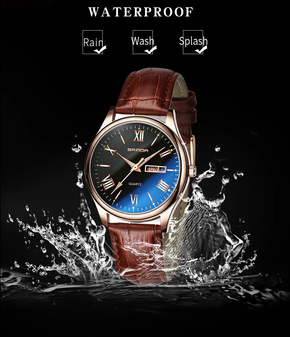 Sanda сногсшибательный стиль высококлассные модные бизнес мужские часы Blu-Ray стекло