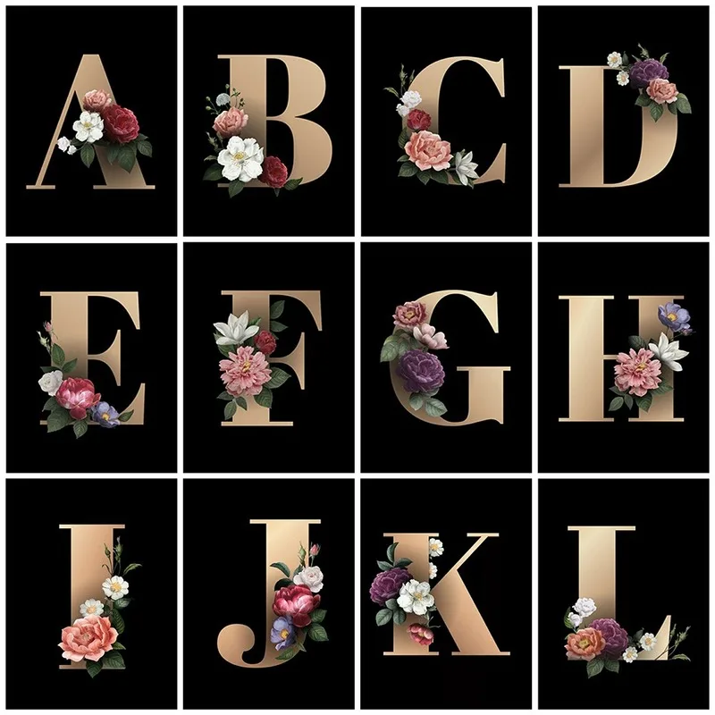 

DIY Diamond Painting Kits Text Mosaic Letter Full Round With AB Drill 5D Flower Word Home Decor Craft Kit Art Diamond Art Gift