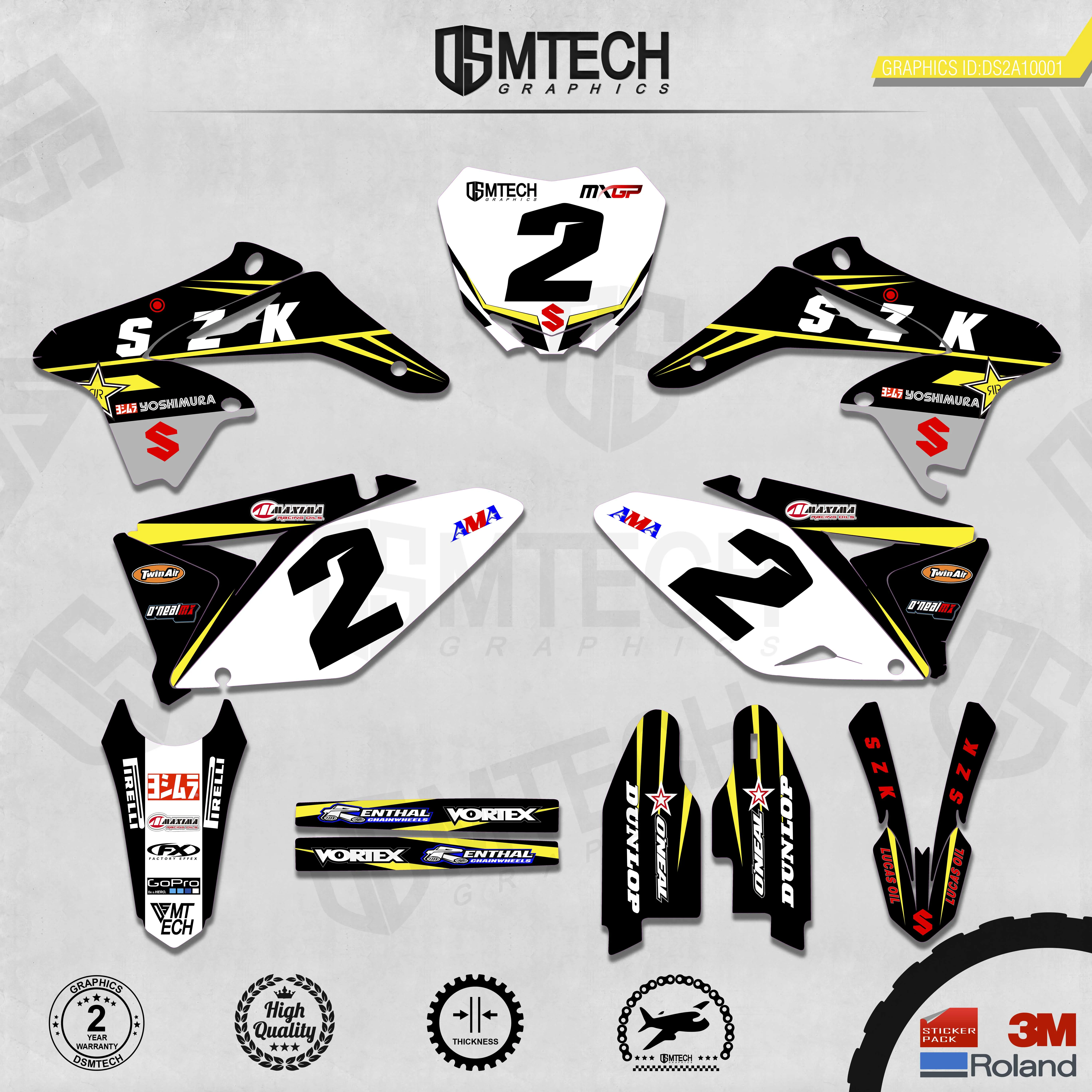 DSMTECH Customized Team Graphics Backgrounds Decals 3M Custom Stickers For 2010-2018 RMZ250  001
