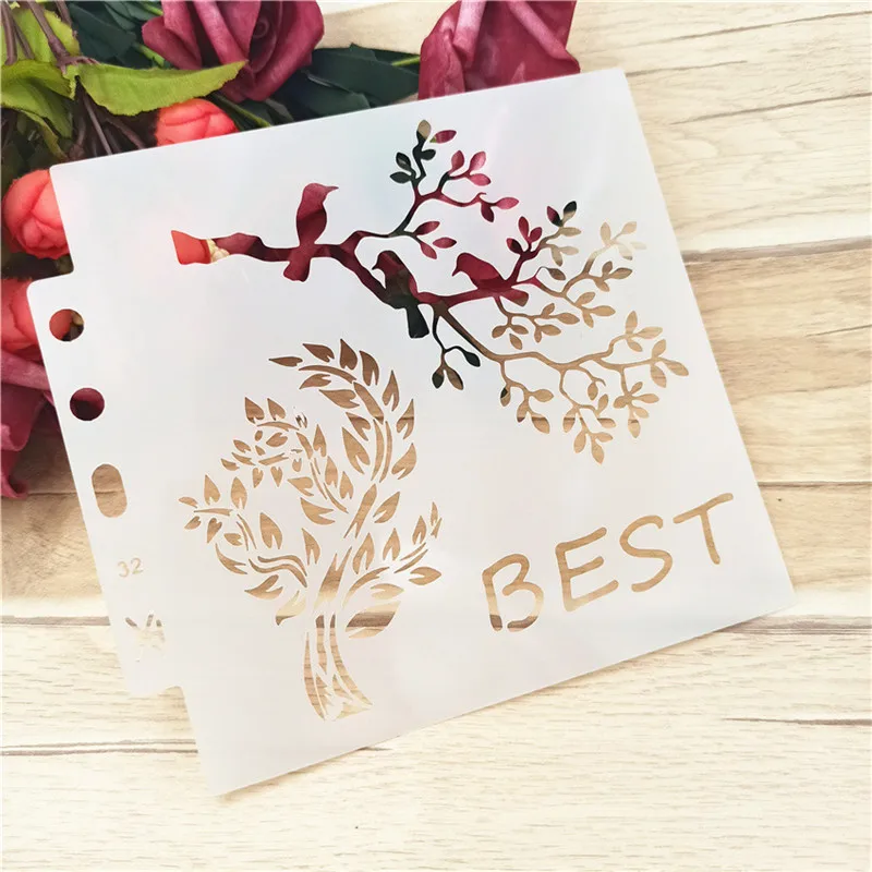 

Trees And Branches DIY Hand-painted Template Hollow Spray Masked Version Spray Pattern Drawing Masked Hollow Template Lace Ruler