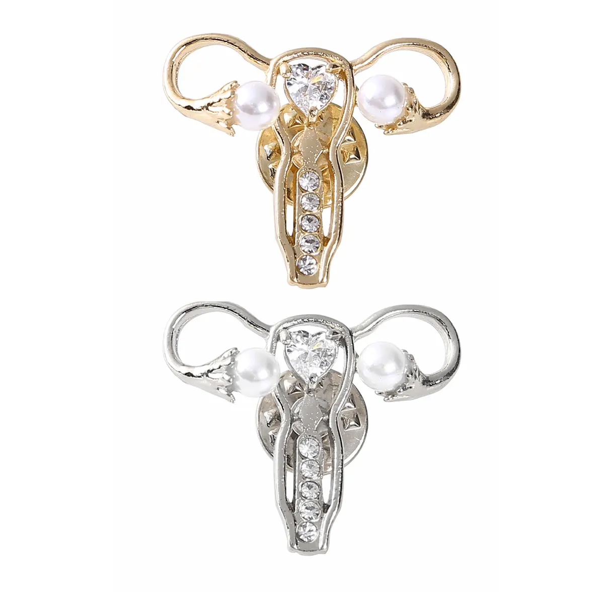 Женская Брошь с кристаллами и жемчугом Ювелирное Украшение для тела матки