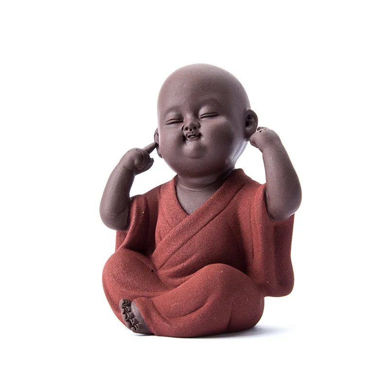

Ceramic buddha statue Tea Pet Purple sand Monk home decoration Buddhist monk miniatures ornaments crafts Buddhism gift bonze zen