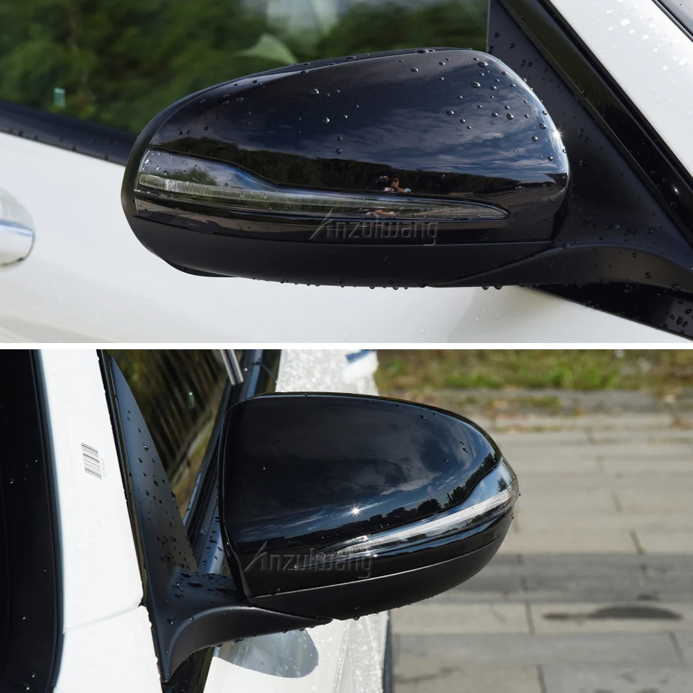 

Черные боковые зеркальные крышки для Mercedes Benz W205 W222 W213 W238 X205 X253 C217 W463 C253 W253 C S GLC E G Class AMG, замена
