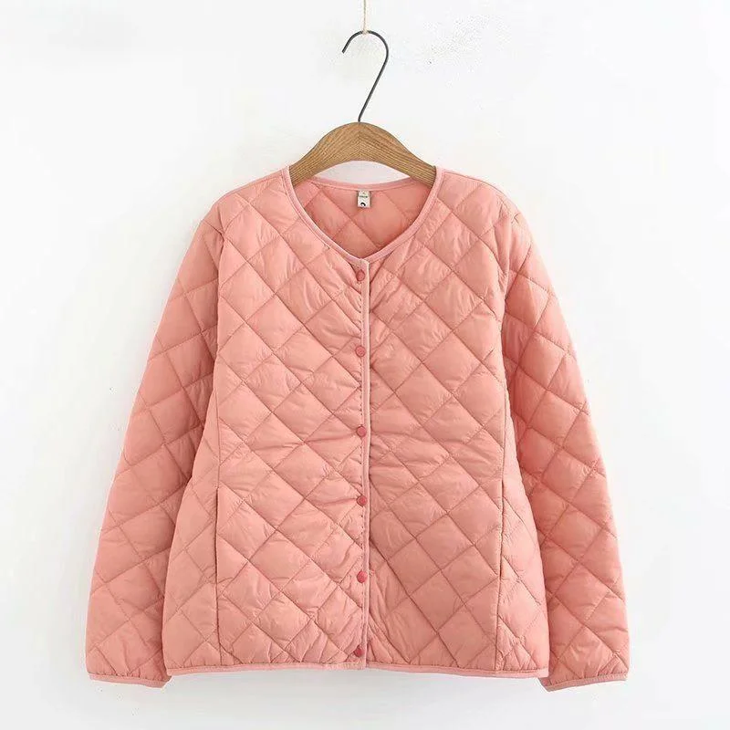 

2021 New Light/Warm and Casual Parker Collarless Cotton-padded Jacket 4XL Plus Size Women's Fashion Loose Casual Mother's Coat