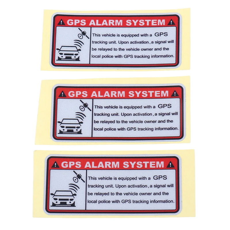 

3Pcs Car Styling Decals Warning Letters Alarm Security System Motorcycle Stickers