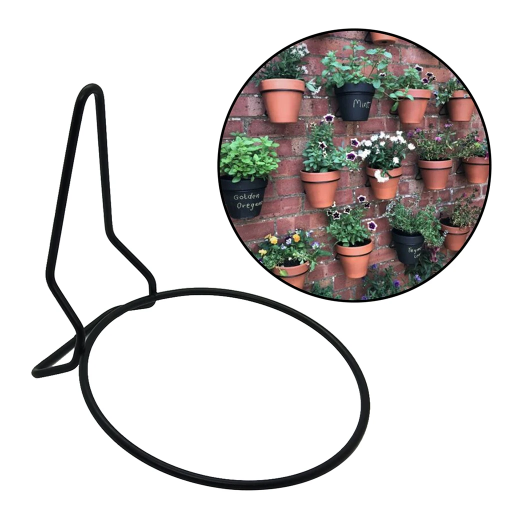 

Wall Mounted Plant Pot Hanger Holder Outdoor Iron Rings Brackets Garden Wall DIY