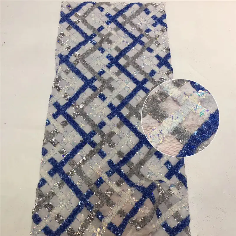 Новейшая голубая африканская французская чистая кружевная ткань 2020 высокое