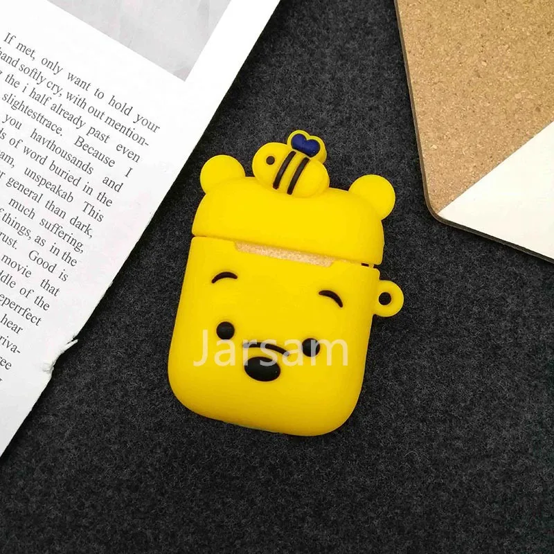 Winnia Мультяшный для airpod беспроводной Чехол для наушников для Apple AirPods 2 Силиконовый чехол для зарядки наушников Защитный чехол для AirPods - Цвет: Winnia