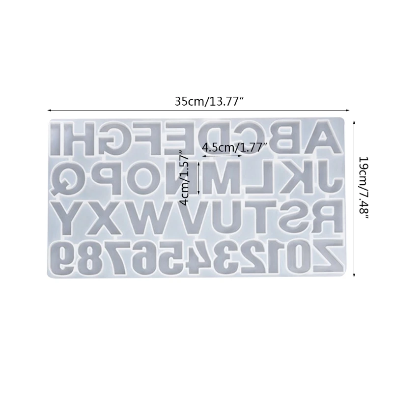 

Crystal Epoxy Resin Mold Alphabet Letter Number Pendant Casting Silicone Mould Drop shipping