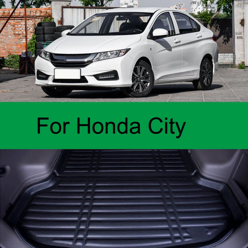 Для Honda City 2008- 1 шт. автомобильный Стайлинг грузовой лайнер Автомобильный багажник коврик ковер интерьерные коврики кожаный коврик авто аксессуары