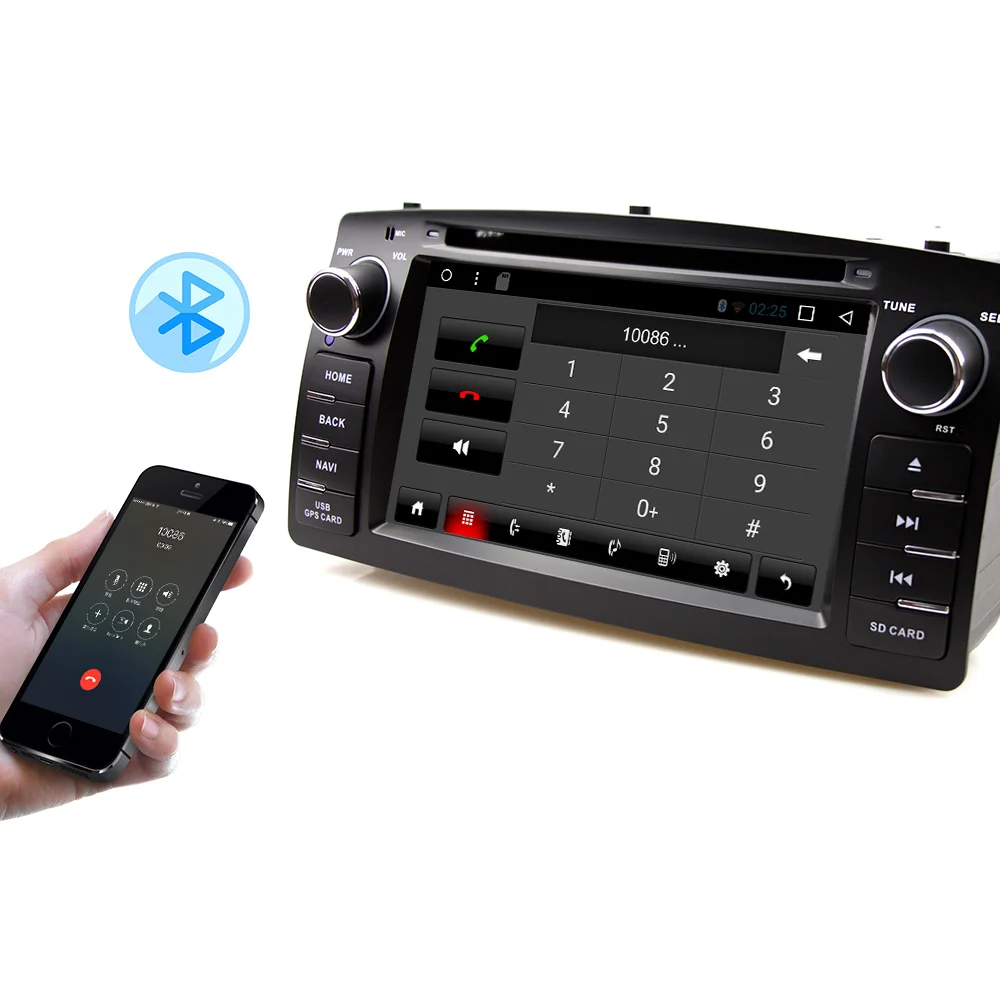 Eunavi 2 Din Автомобильный dvd плеер на основе Android Стерео GPS для Toyota Corolla E120 Byd F3