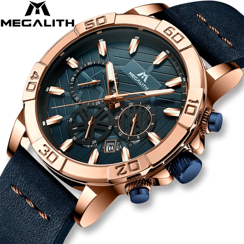 Montre homme 2021 MEGALITH часы Мужские Спортивные Хронограф водонепроницаемые для мужчин
