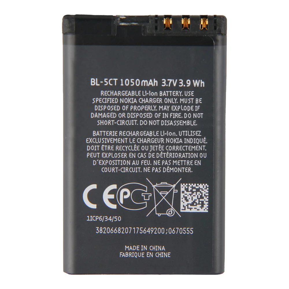 yelping bl 5ct phone battery for nokia 5220xm 6730 c5 00 c6 01 c3 01 6303c authentic phone battery bl5ct 1050mah free global shipping