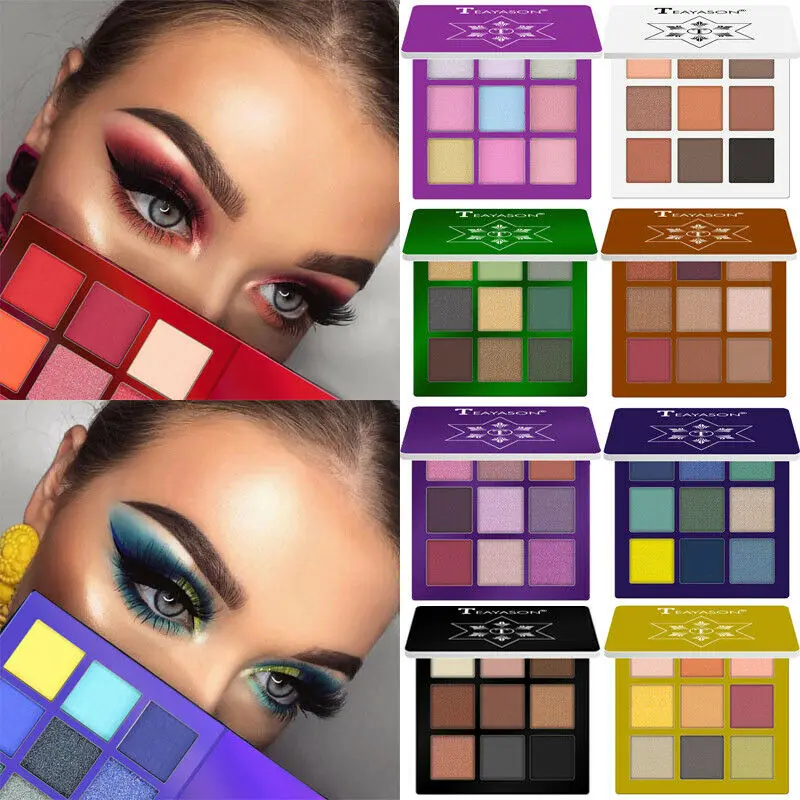 10 цветов мерцающие блестящие тени для век Палитра матовая пудра Макияж пигментов