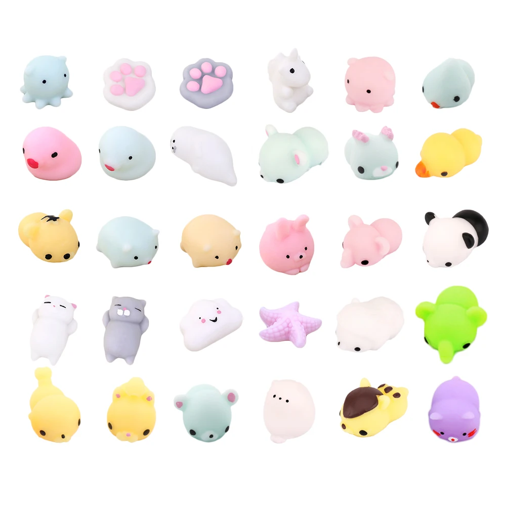 30 шт. милые мягкие влажные салфетки Mochi сжимаемые игрушки в виде животных и кошек