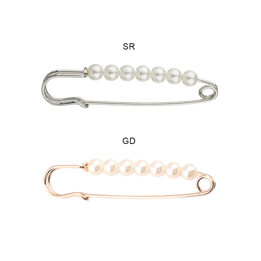 

Fashion simple anti-fade cardigan buckle gold collar pin wild big pearl pin brooch clothing accessories