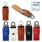 Металлический брелок USB 3,0 8 ГБ 16 ГБ 32 ГБ 64 ГБ кожаный флэш-накопитель