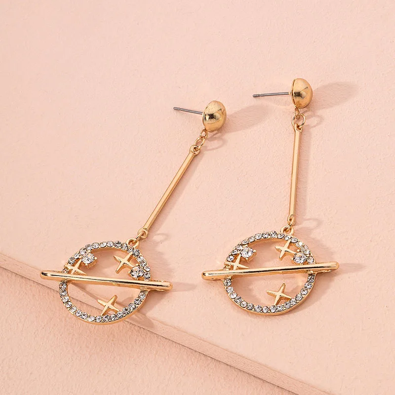 Серьги-капельки TimLee из цинкового сплава с планетами