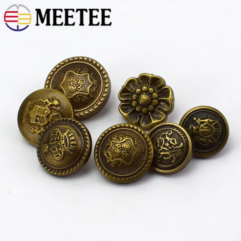 Meetee 50 шт. 12 5-25 мм пластиковые бронзовые круглые пуговицы с хвостовиком пальто