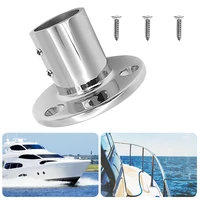 1 set 25mm 1%e2%80%b3 90 degree round stanchion base 316 stainless steel boat hand rail fitting for sailboat powerboat railing etc