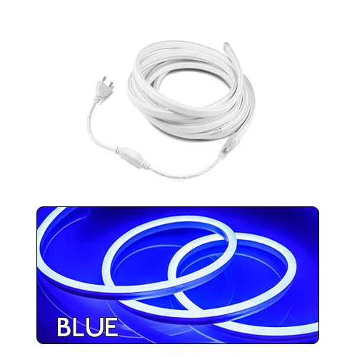 set blue 220 В неоновая лента гибкая светодиодная лента Светодиодная лента Световой диод светодиодный SMD 2835 Водонепроницаемая Рождественская декоративная лента - Испускаемый цвет: set blue