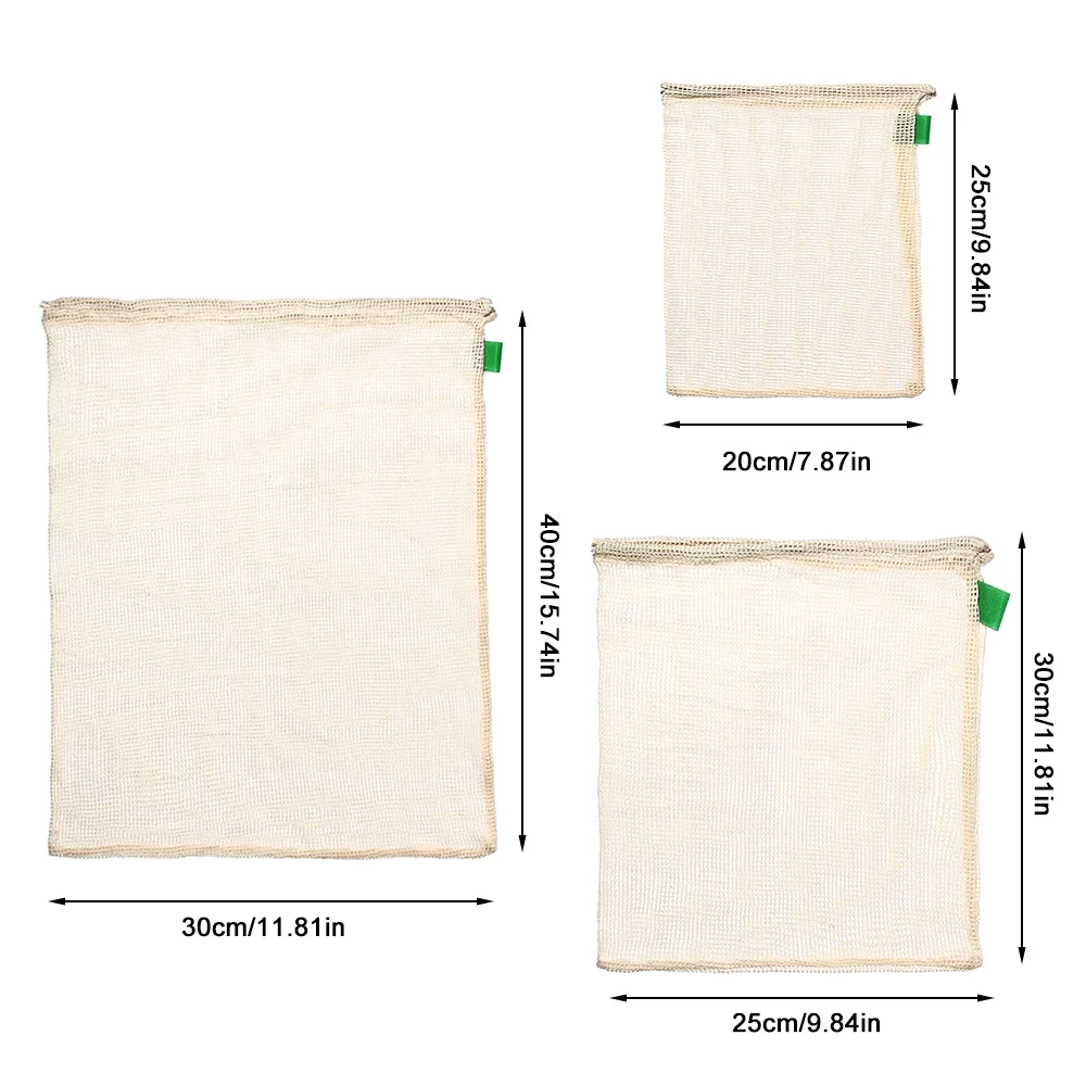 9 шт./компл. высококачественные органические хлопковые сетчатые сумки