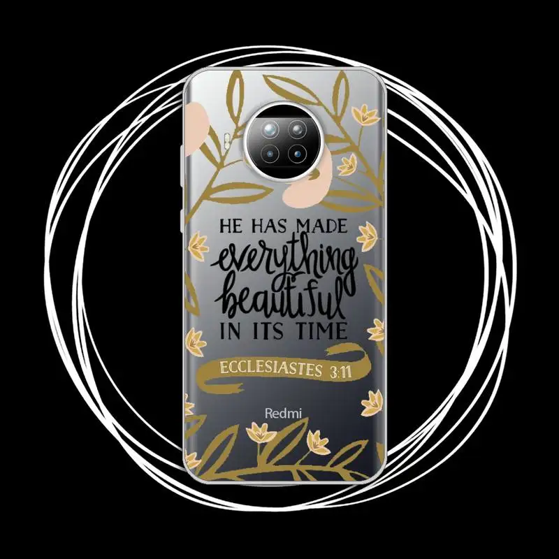 

Jesus Bible Quotes Phone Case Transparent for Xiaomi mi Redmi note 10 t 8 9 pro lite 11 Samsung S 8 9 10 20 plus ultra