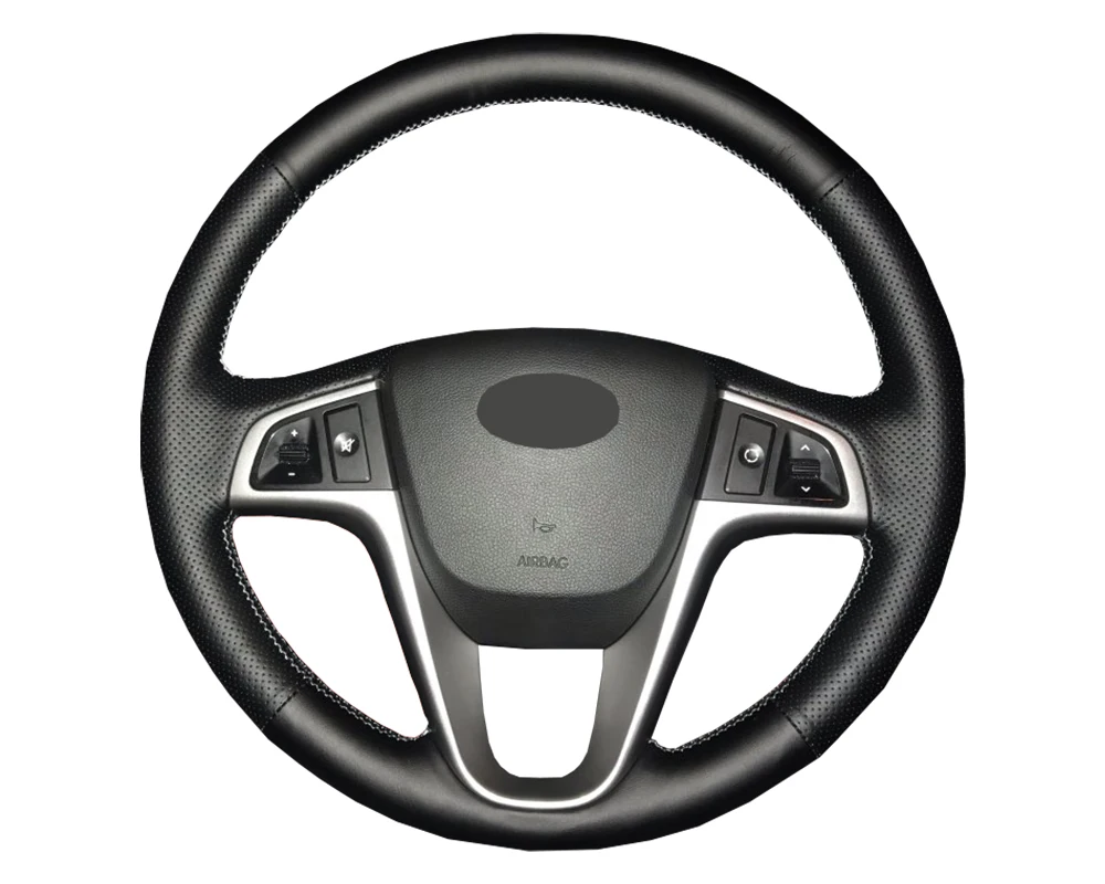Чехол рулевого колеса автомобиля из искусственной кожи для hyundai Solaris Verna i20 2008-2012 Accent/на заказ специализированное рулевое колесо