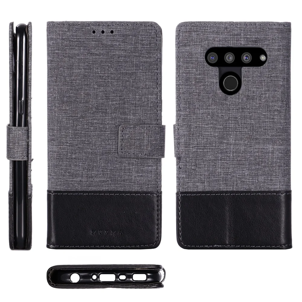 PU Leather Case for LG V50 V30 V40 V35 ThinQ Luxury Canvas Silicone Phone Cover K40 K12 Plus G5 G6 G8S X4 2019 Bag |