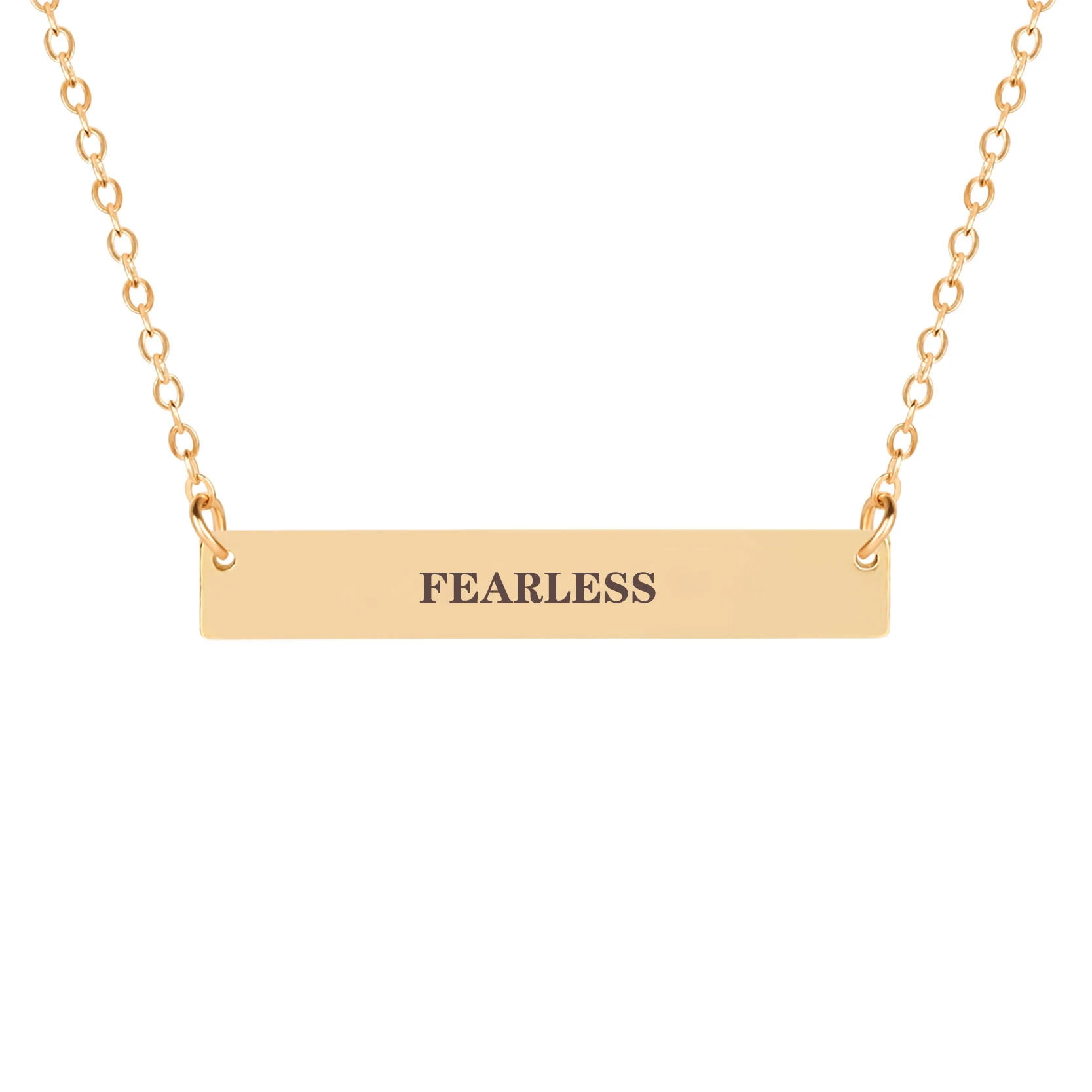 FEARLESS креативный золотой цвет кулон ожерелье Выгравированные буквы