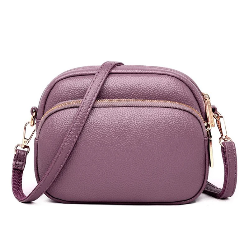 Модная женская сумка из искусственной кожи на плечо маленькая мессенджер молнии