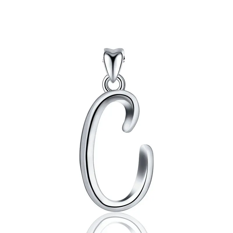 only pendant C EUDORA уникальное 925 пробы Серебряное ожерелье с подвеской в виде буквы A& B для женщин и мужчин модное персонализированное ювелирное изделие подарок для девочки CYD109 - Окраска металла: only pendant C