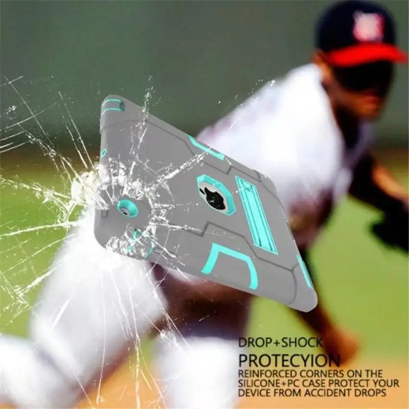 

For Apple iPad2 iPad3 iPad4 Kids Safe Armor Shockproof Heavy Duty Silicon+PC Stand Back Case Cover For ipad 2 3 4 Tablet PC Capa