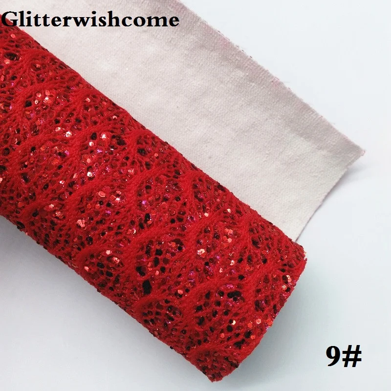 9 Glitterwishcome 21X29 см A4 размер кружева блестящая кожа, рыбка чешуя Русалки Fabirc кожа ткань винил для луков, GM020A - Цвет: 9