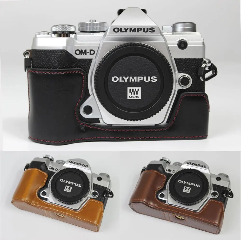 Кожаный защитный чехол для фотокамеры Olympus OM D EM5 III/E M5 Mark III|Сумки