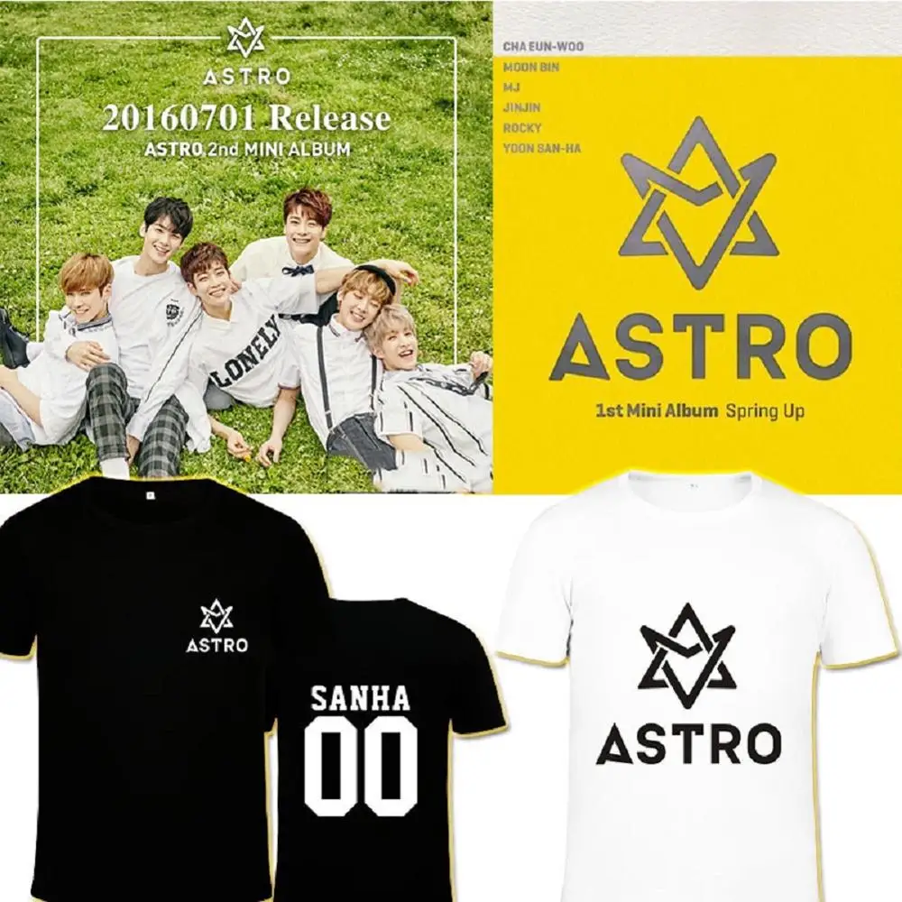 Mainlead Kpop Astro Новая летняя футболка с изображением летнего альбома Vibes футболки S