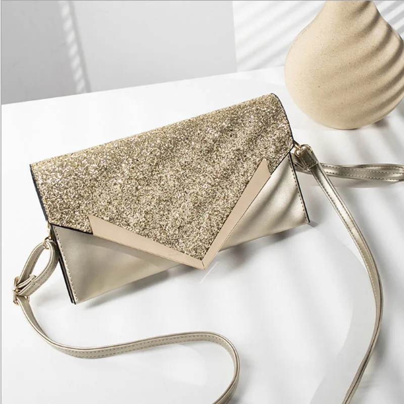 

New lady handbag sequined envelope bag single-shoulder diagonal straddle lady bag fashion temperament handbag lady