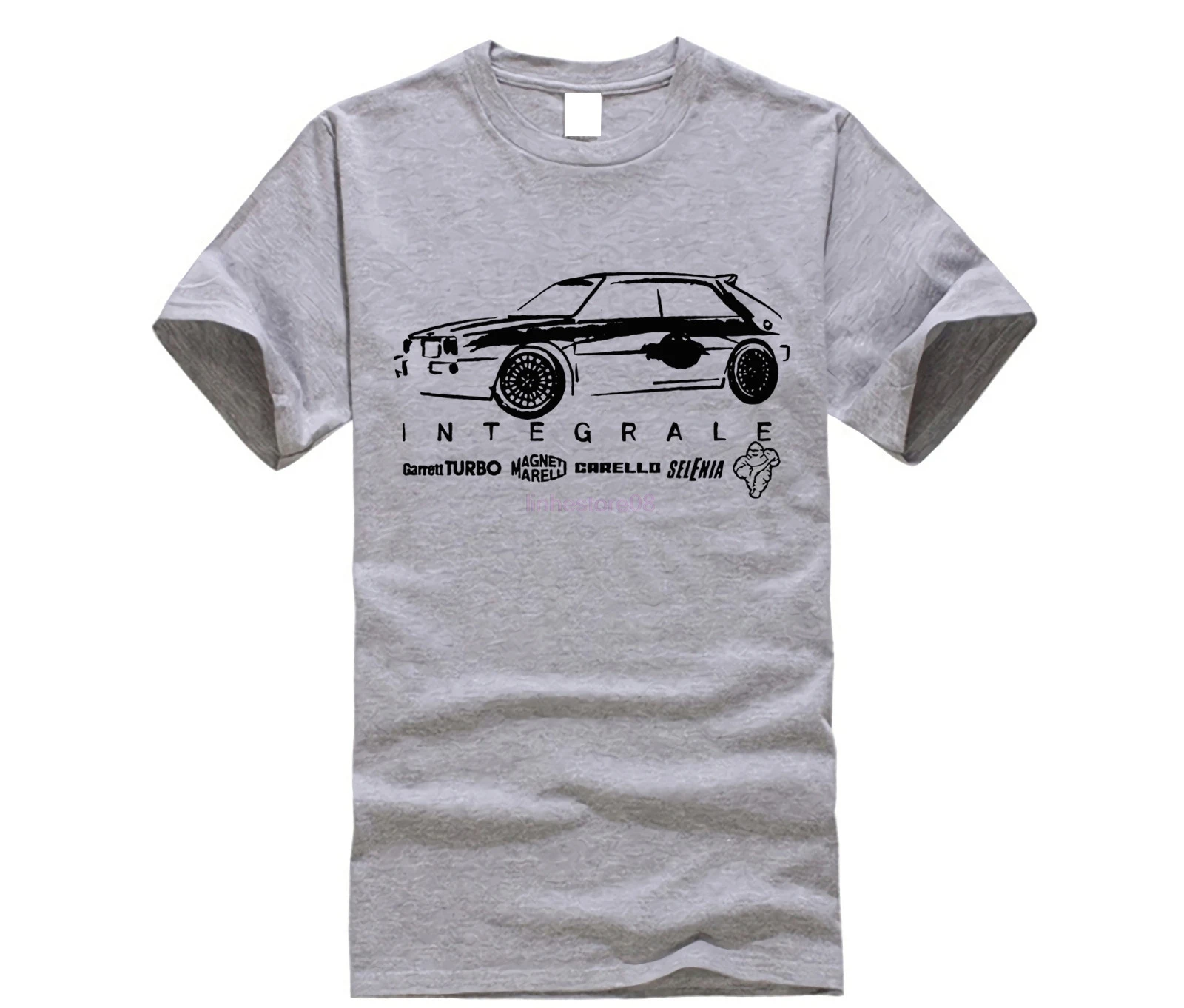 Мужская классическая футболка Lancia Integrale Delta итальянский Мотоспорт серый Модный