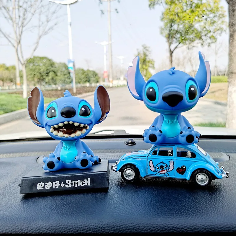 

Disney Stitch anime Figure Doll Toys Fashion stitch smile Cartoon Shake Head Model Doll Car Deco Ornament Accessories Toy