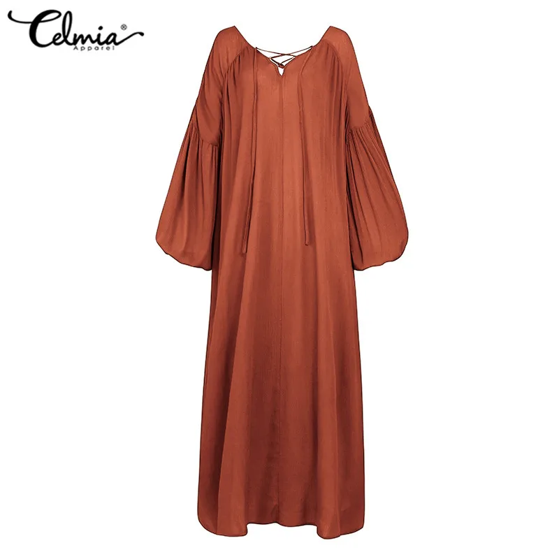 Женское винтажное платье макси свободное однотонное с открытой спиной и