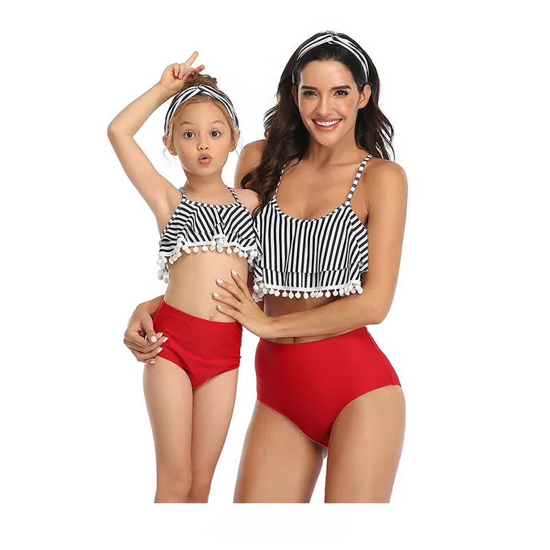 Одежда для родителей и ребенка Горячая Комплект из двух предметов с рюшами 2021