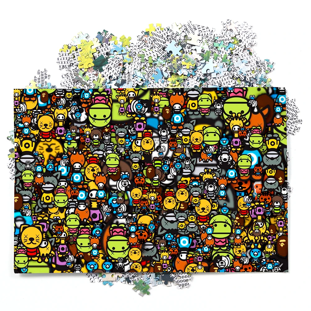 

75*50cm 1000 Piece Puzzle Cartoon Pattern Adult Children Large Puzzle Decompression Toy Room Decoration