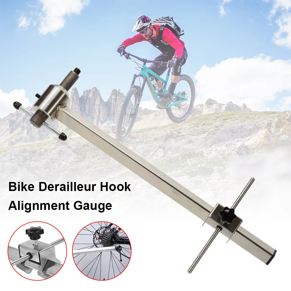 

Bike Derailleur Hook Alignment Gauge Stainless Steel Bicycle Repair Tool Aligner Kit for Mountain Road Bike 20-29'' Wheel