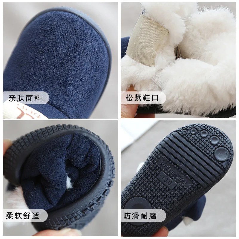 Winter New Children's Shoes Soft Bottom Baby Boots Toddler Shoes Padded Warm 1-4 Years Old Baby Shoes Non-slip Comfortable