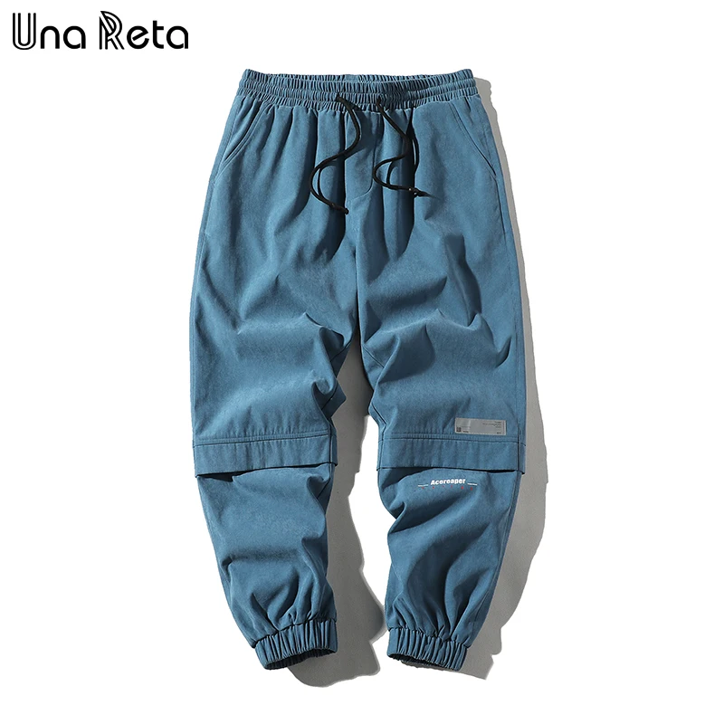 

Una Reta M-5XL Streetwear Joggers New Summer Casual Pants Men Pantalones Hip Hop Cargo Pants Elastic Waist Velcro Men's Pants