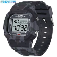 synoke men digital watch sports fashion camouflage military watches alarm clock running seconds watch men relogio masculino