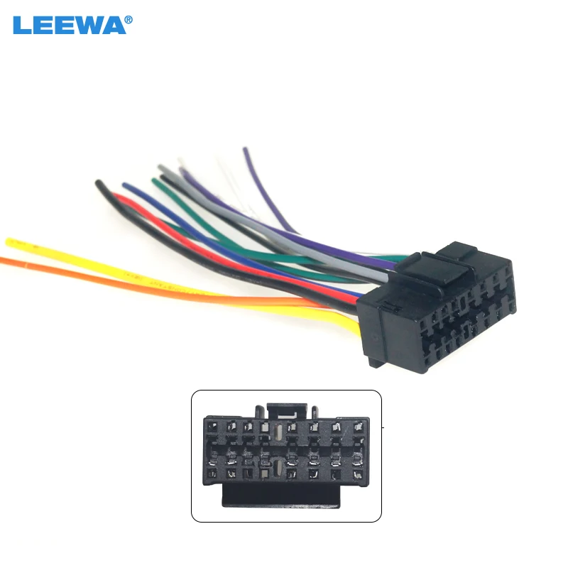 LEEWA автомобильное стерео радио 16Pin штекер жгут проводов для Sony JVC аудио