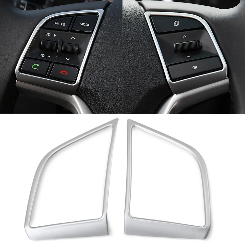 

ABS пластиковый чехол рулевого колеса автомобиля стикер Кнопка Крышка для Hyundai Tucson 2015 2016 2017 2018 автомобильные аксессуары