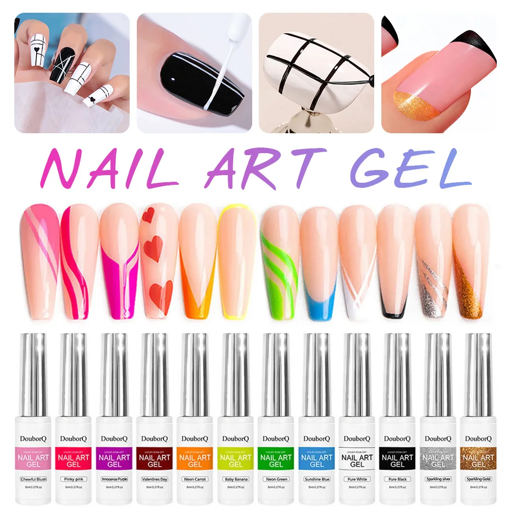 

Nail Art Gel Polish Kit Soak Off UV/LED Semi Permanent Ink Color Varnish Gel Nail Polish Lacquer Salon Painting Designs